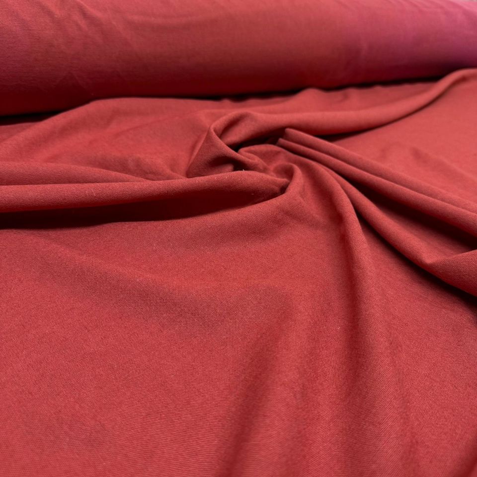 Keten Viskon Kumaş %100 Pamuk Kiremit Renk