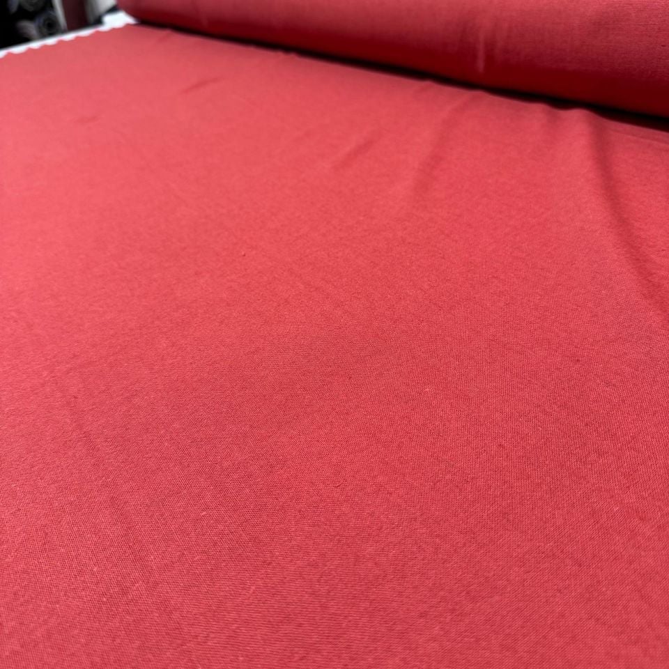 Keten Viskon Kumaş %100 Pamuk Kiremit Renk