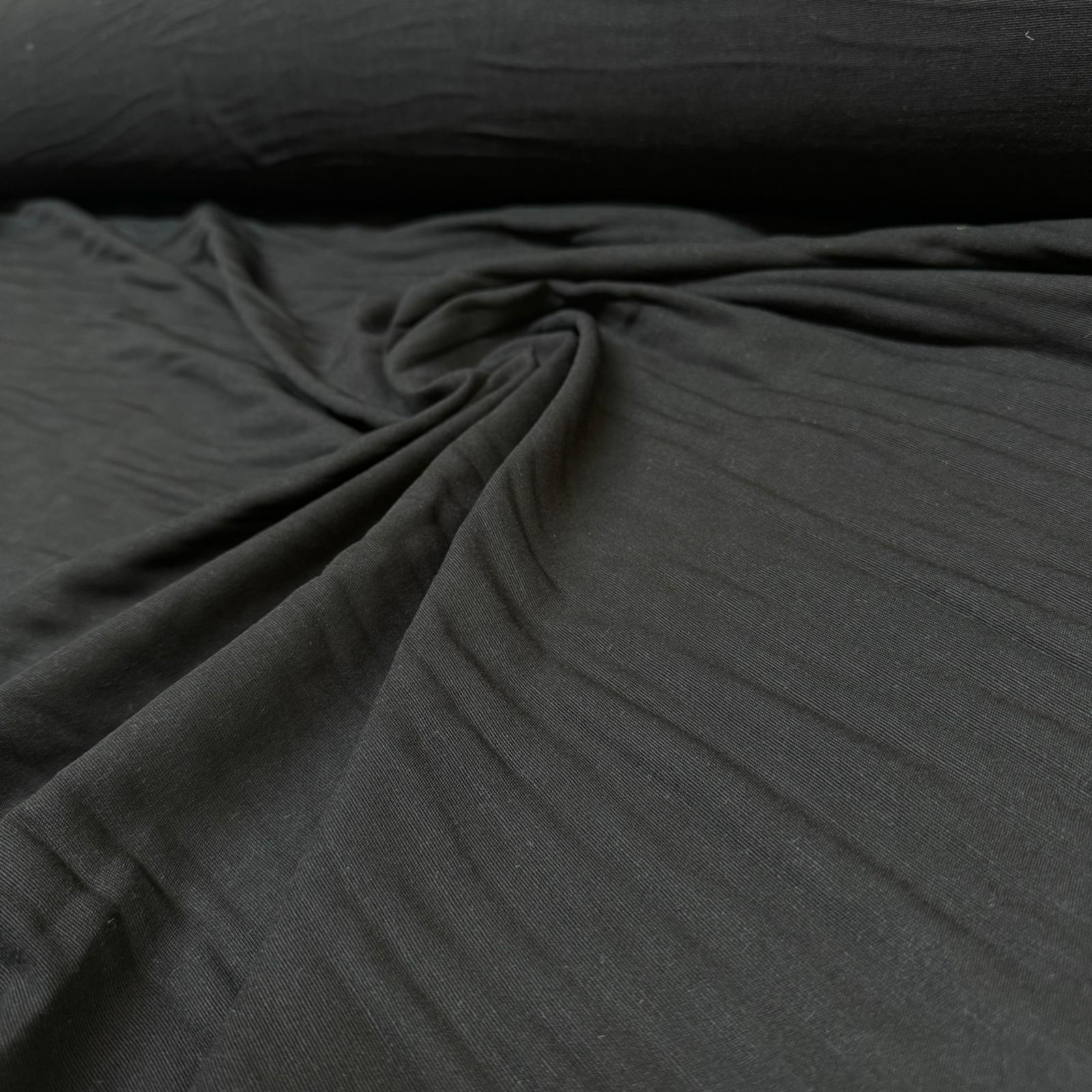 Keten Viskon Kumaş %100 Pamuk Siyah Renk