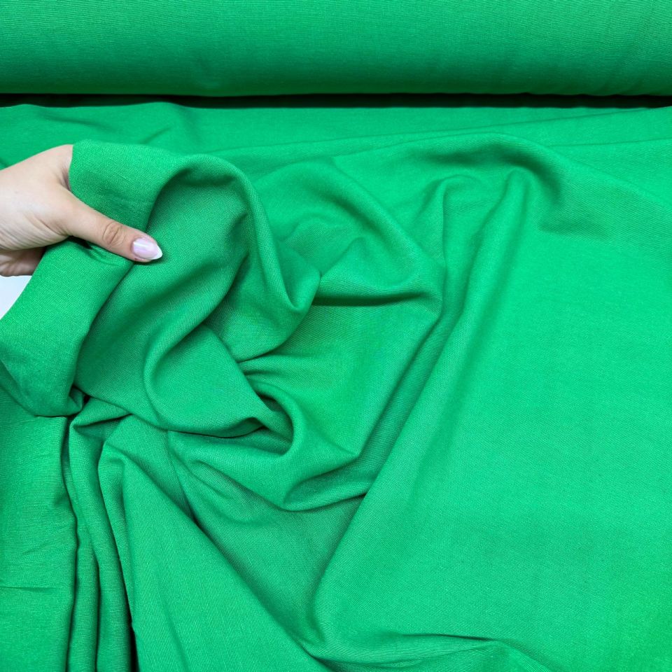 Keten Viskon Kumaş %100 Pamuk Yeşil Renk