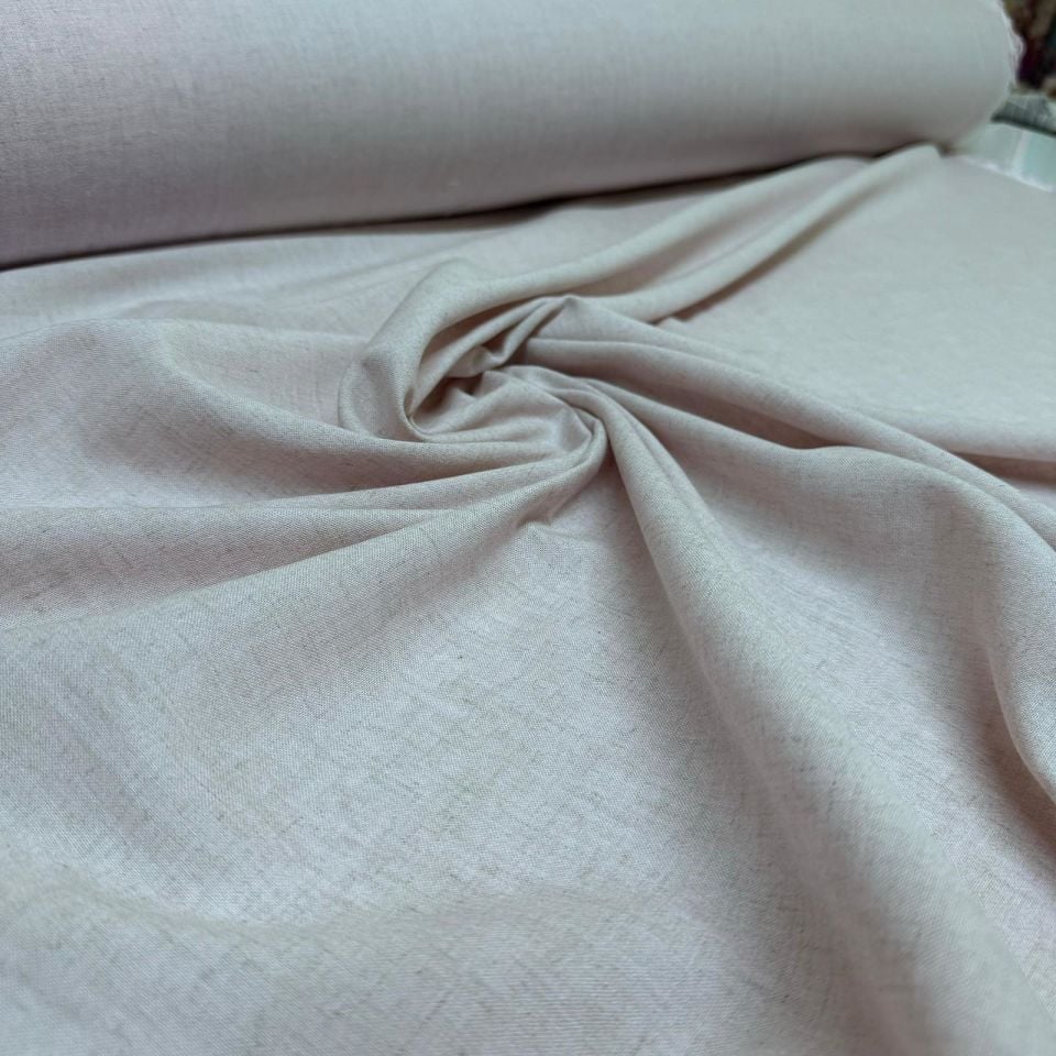 Keten Viskon Kumaş %100 Pamuk Pudra Pembe