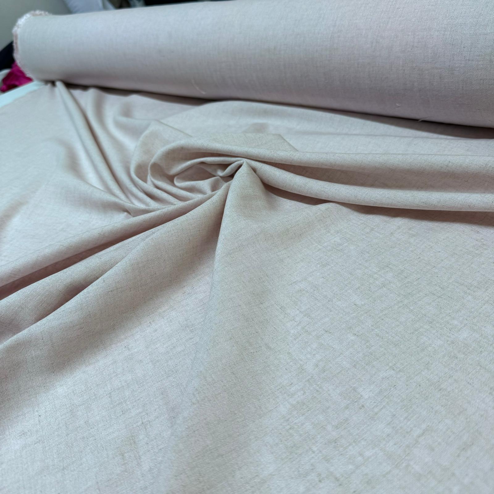 Keten Viskon Kumaş %100 Pamuk Pudra Pembe