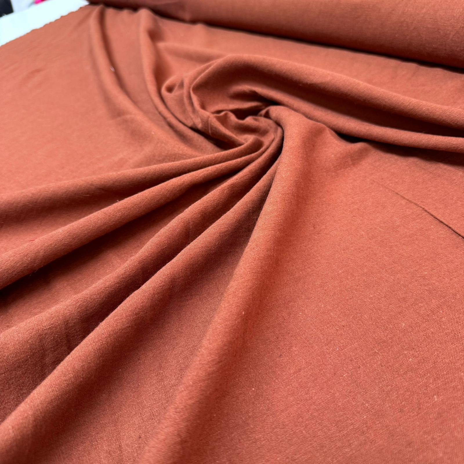 Keten Viskon Kumaş %100 Pamuk Taba Renk