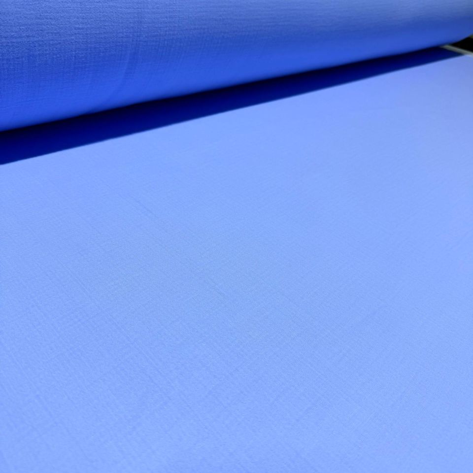 Çift Kat Müslin Kumaş En 150 cm  %100 Pamuk Organik Bebe Mavi