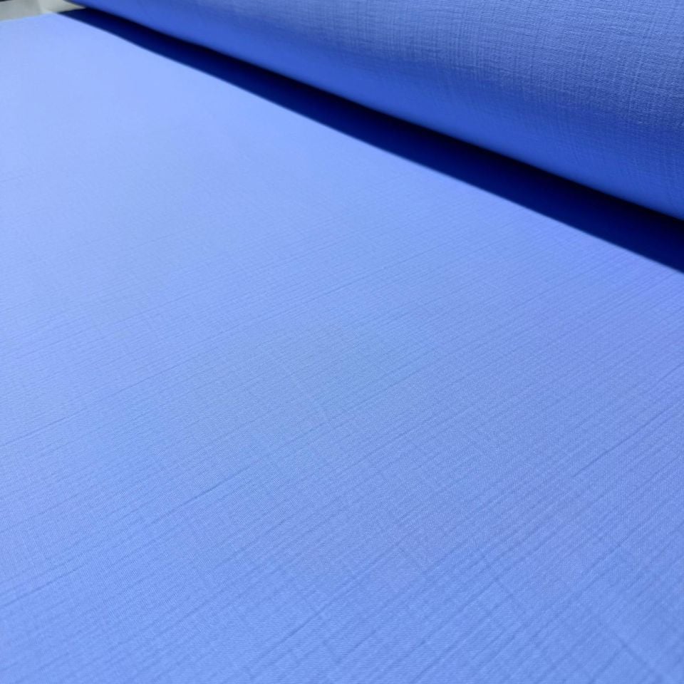 Çift Kat Müslin Kumaş En 150 cm  %100 Pamuk Organik Bebe Mavi