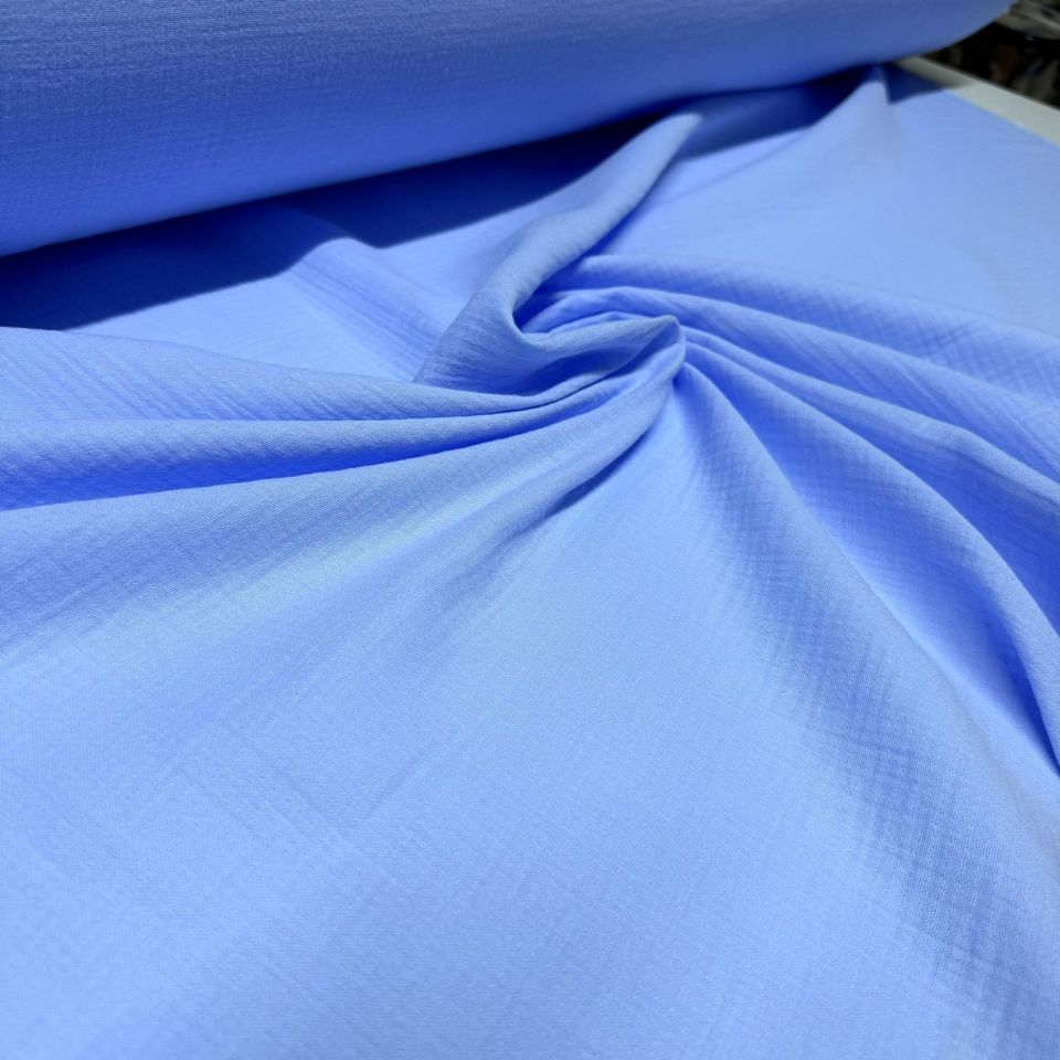 Çift Kat Müslin Kumaş En 150 cm  %100 Pamuk Organik Bebe Mavi
