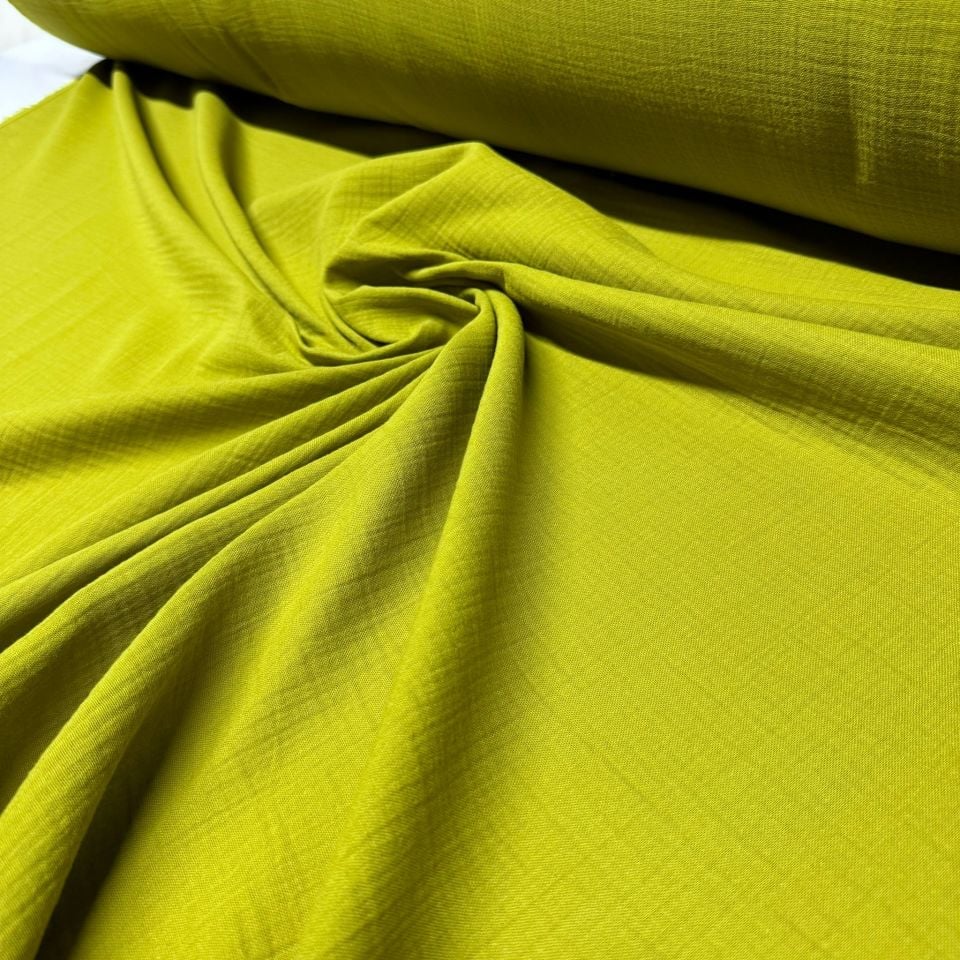 Çift Kat Müslin Kumaş En 150 cm  %100 Pamuk Organik Yağ Yeşili Renk