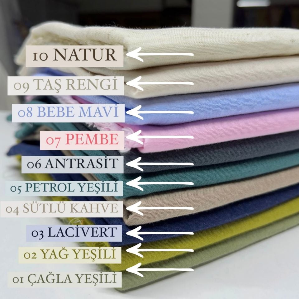 Çift Kat Müslin Kumaş En 150 cm  %100 Pamuk Organik Lacivert Renk