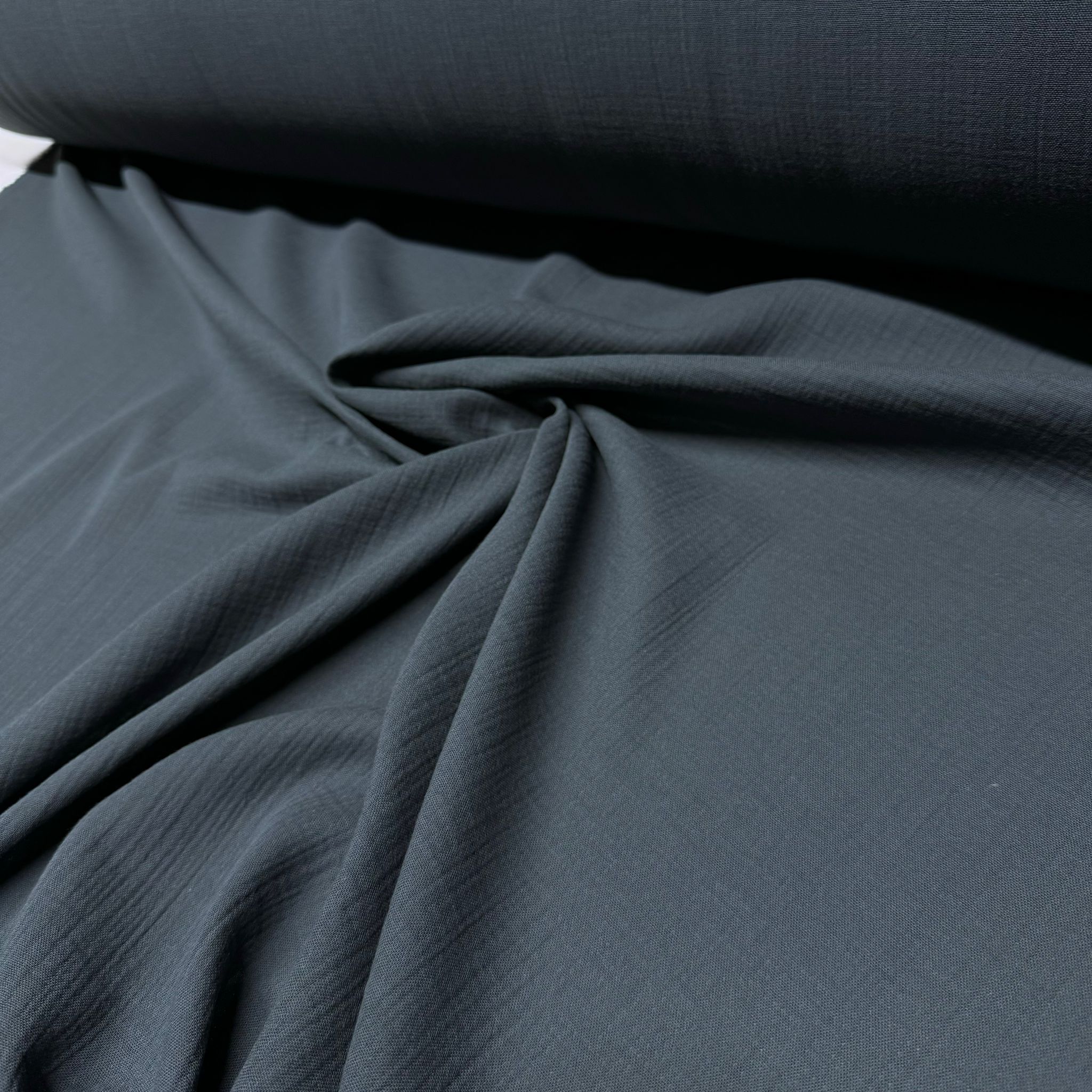 Çift Kat Müslin Kumaş En 150 cm  %100 Pamuk Organik Antrasit Renk