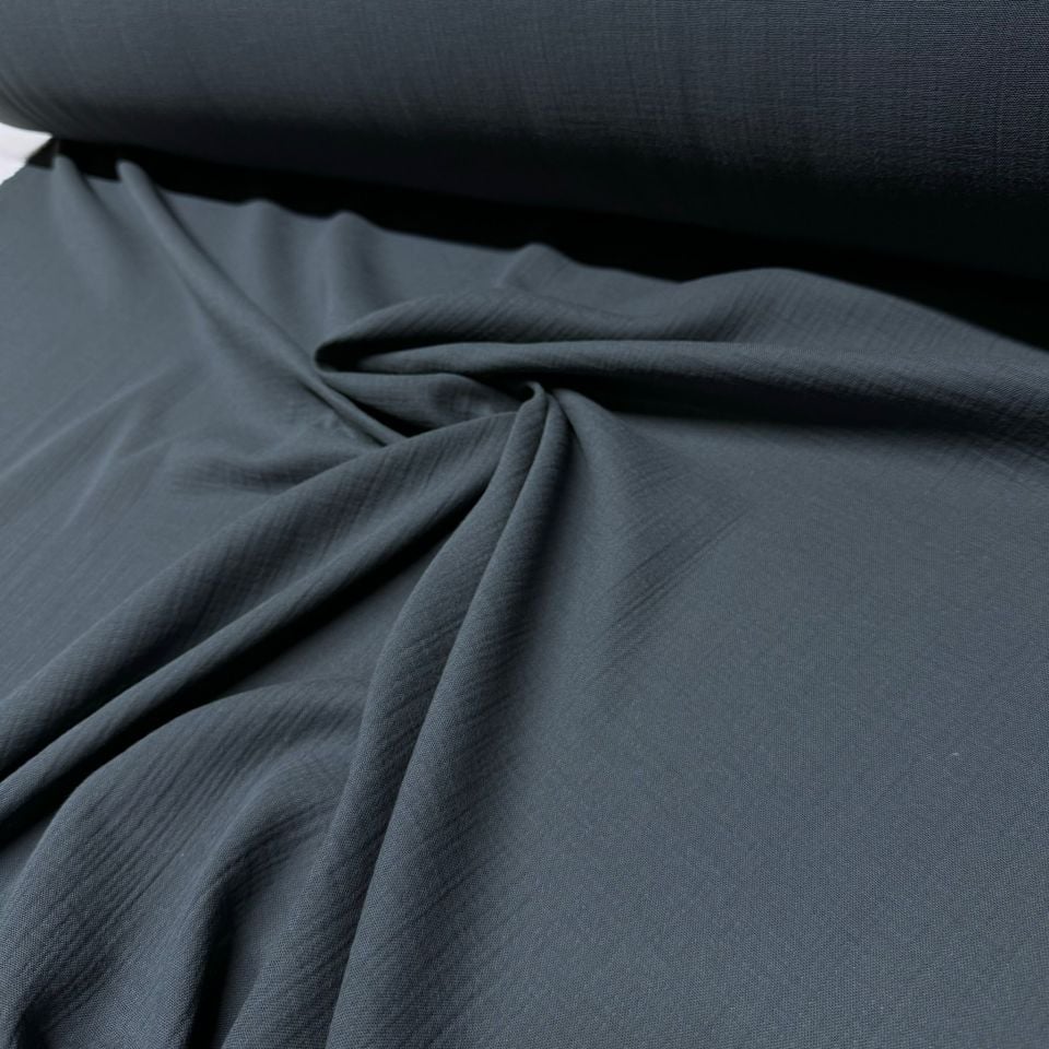 Çift Kat Müslin Kumaş En 150 cm  %100 Pamuk Organik Antrasit Renk