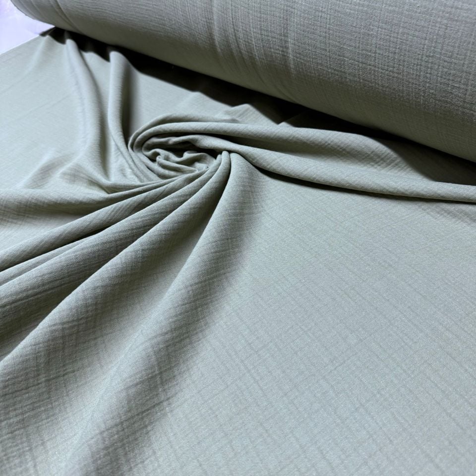 Çift Kat Müslin Kumaş En 150 cm  %100 Pamuk Organik Çağla Yeşili Renk