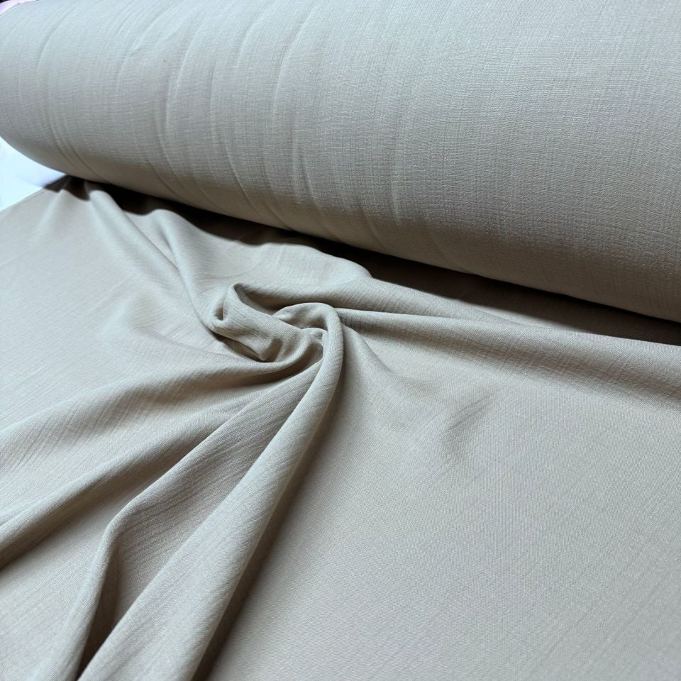 Çift Kat Müslin Kumaş En 150 cm  %100 Pamuk Organik Sütlü Kahve Renk