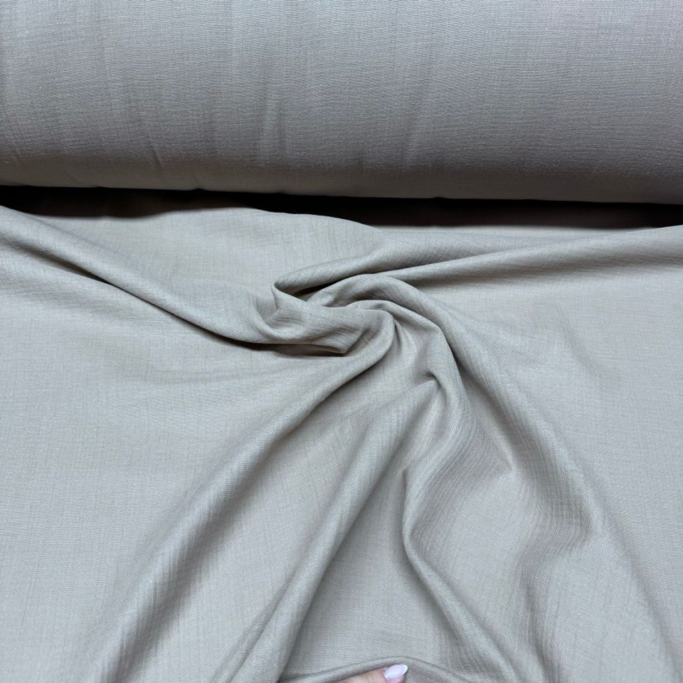 Çift Kat Müslin Kumaş En 150 cm  %100 Pamuk Organik Sütlü Kahve Renk