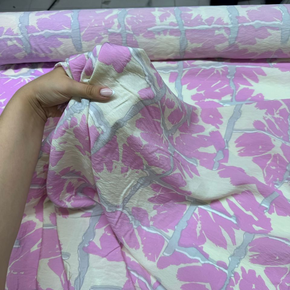 Ayrobin Kumaş Modal Çift En Çok Desenli Kare Batik Pembe Renk