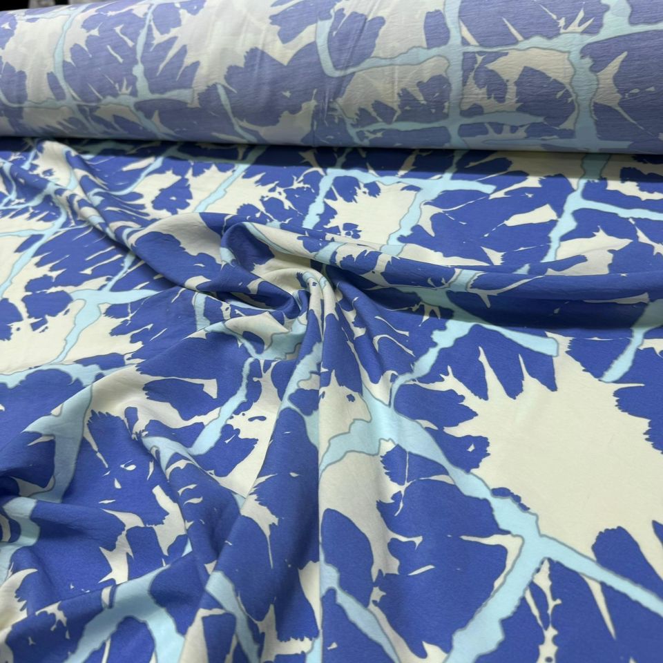 Ayrobin Kumaş Modal Çift En Çok Desenli Kare Batik Mavi Renk