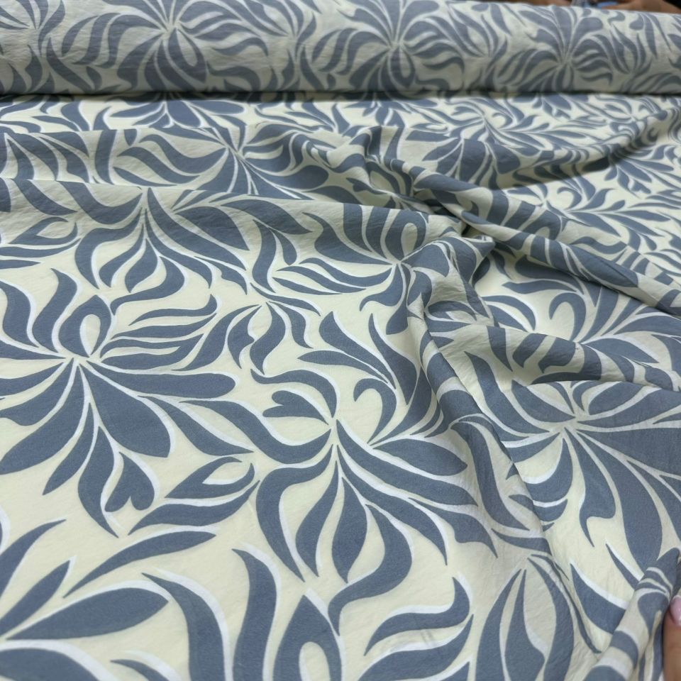 Ayrobin Kumaş Modal Çift En Motif Desenli Gri Renk