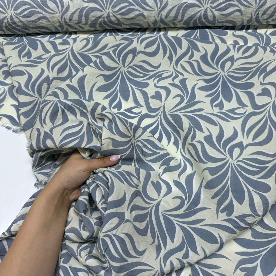 Ayrobin Kumaş Modal Çift En Motif Desenli Gri Renk