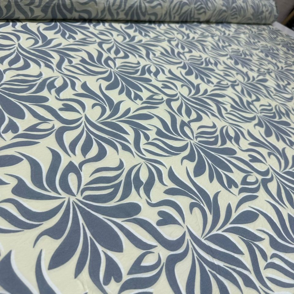 Ayrobin Kumaş Modal Çift En Motif Desenli Gri Renk