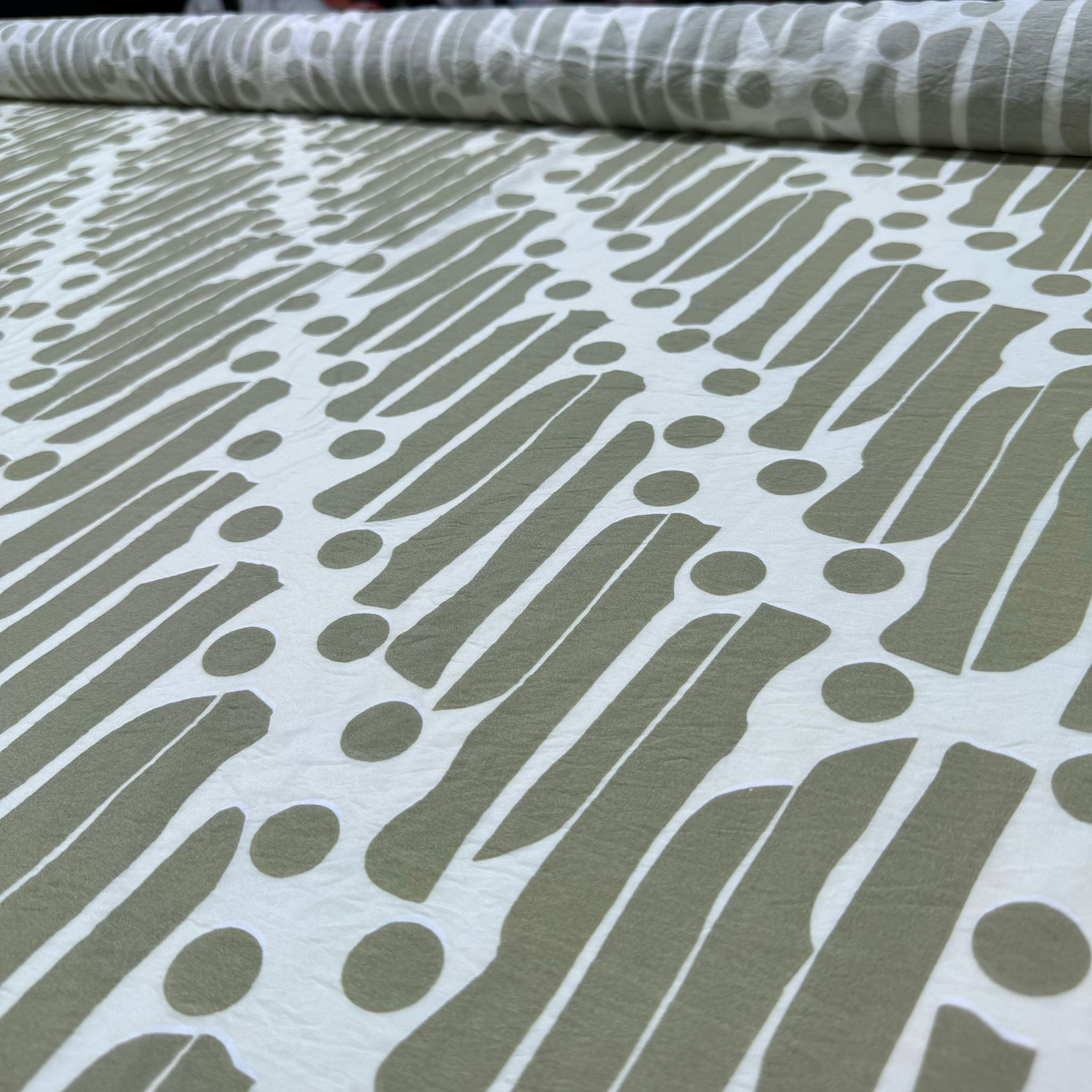 Ayrobin Kumaş Modal Çift En Çizgi Desen Haki Renk