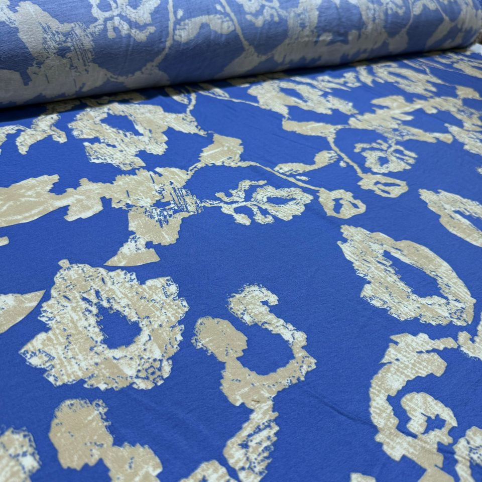 Ayrobin Kumaş Modal Çift En Desenli Koyu Mavi Renk