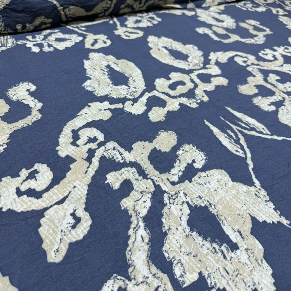 Ayrobin Kumaş Modal Çift En Desenli Antrasit Renk