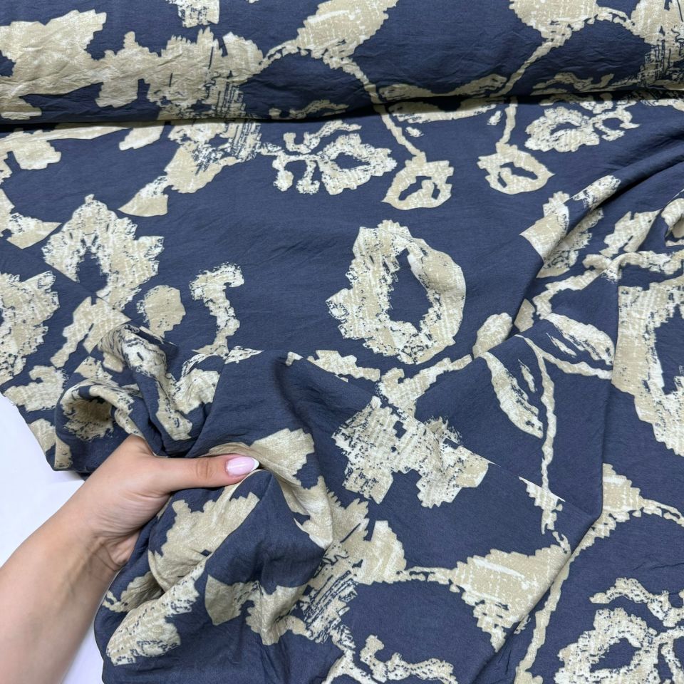 Ayrobin Kumaş Modal Çift En Desenli Antrasit Renk