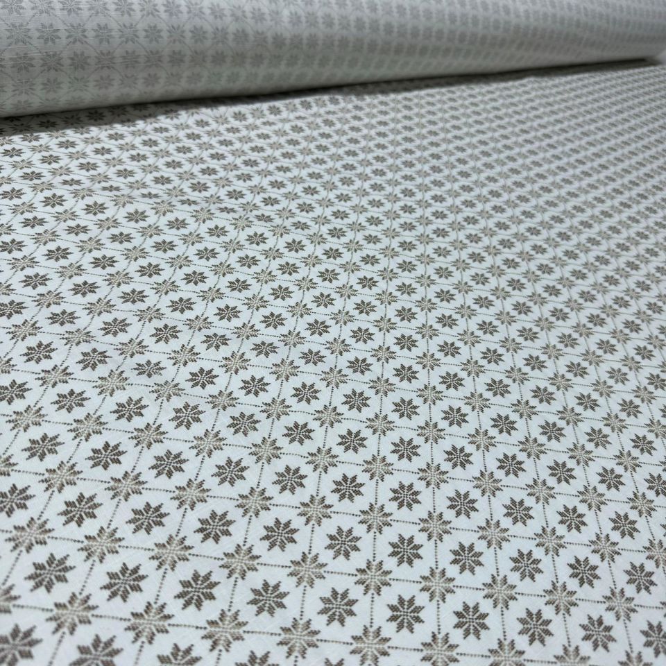 Flam Keten Kumaş %100 Pamuk Çift En Küçük Çiçek Motifli