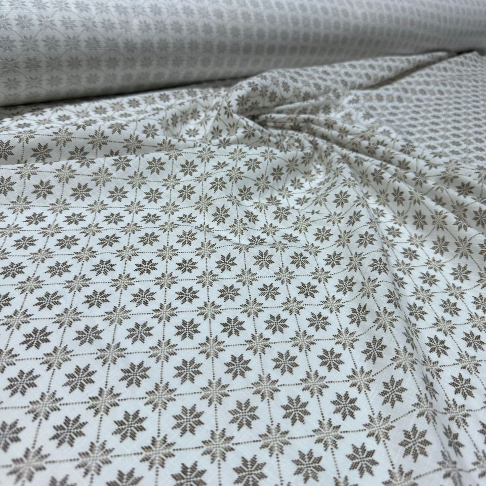 Flam Keten Kumaş %100 Pamuk Çift En Küçük Çiçek Motifli