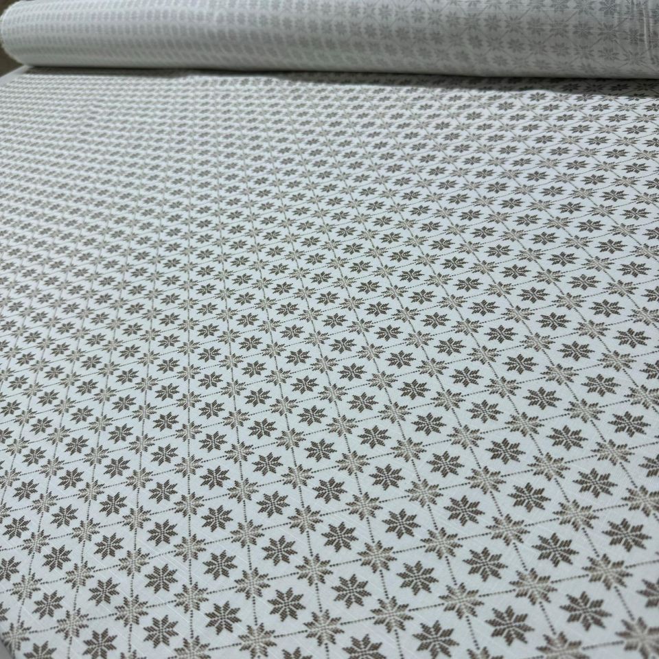 Flam Keten Kumaş %100 Pamuk Çift En Küçük Çiçek Motifli