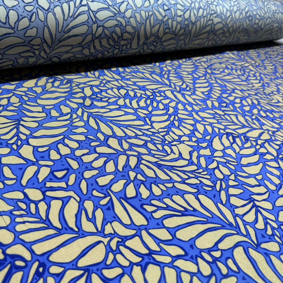 İthal Viskon Kumaş %100 Pamuk Mavi Renk Petek Desenli