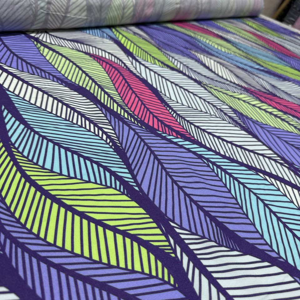 İthal Viskon Kumaş %100 Pamuk Şal Desen Çok Renkli