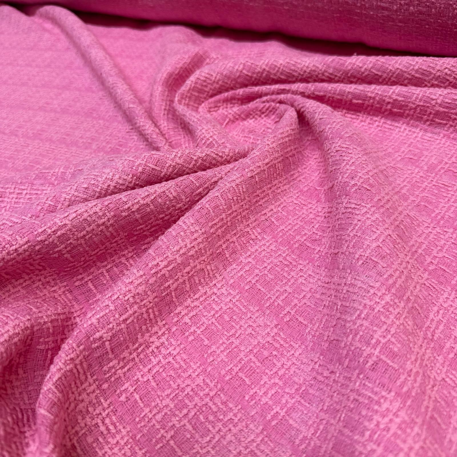 Tüvit Desenli Şanel Kumaş Çift En Pembe Renk