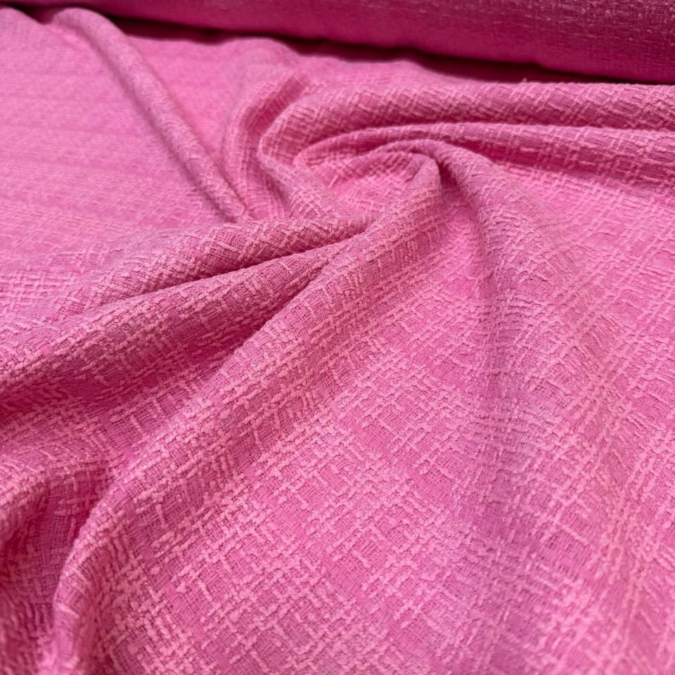 Tüvit Desenli Şanel Kumaş Çift En Pembe Renk