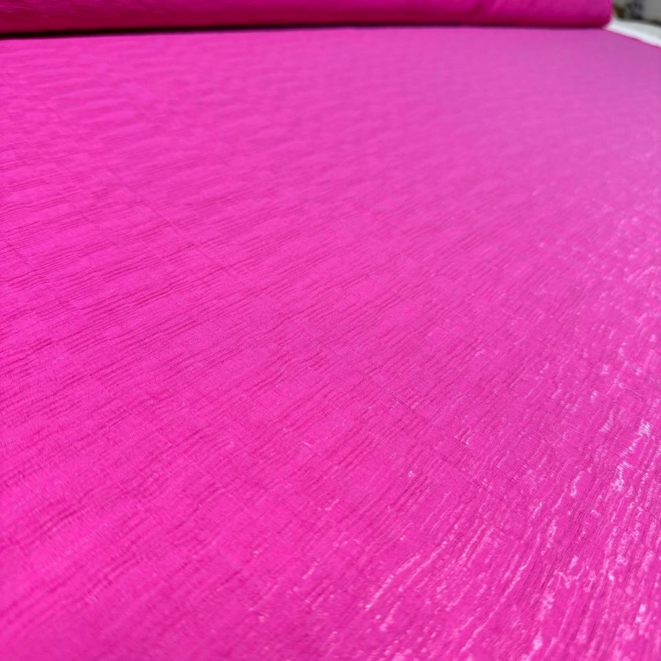 Parlak Krinkıl Kumaş Işıltılı Pembe Renk Çift En
