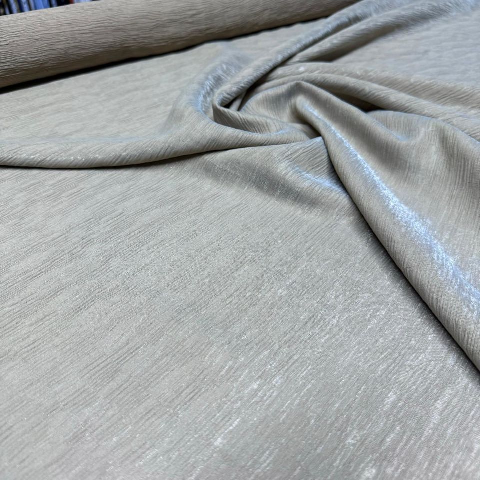 Parlak Krinkıl Kumaş Çift En Işıltılı Vizon Renk