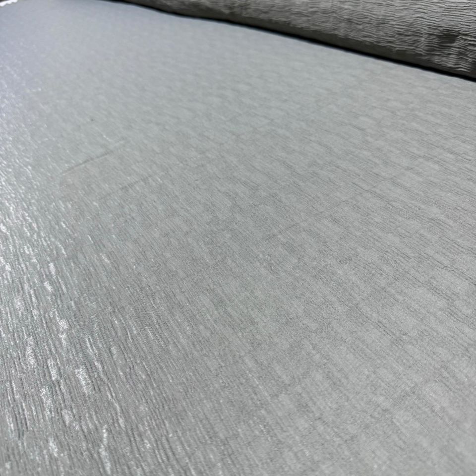 Parlak Krinkıl Kumaş Çift En Işıltılı Koyu Vizon Renk