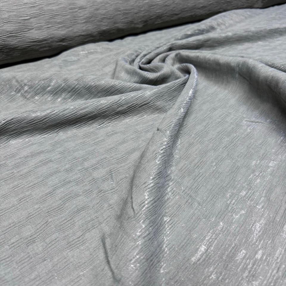 Parlak Krinkıl Kumaş Çift En Işıltılı Koyu Vizon Renk