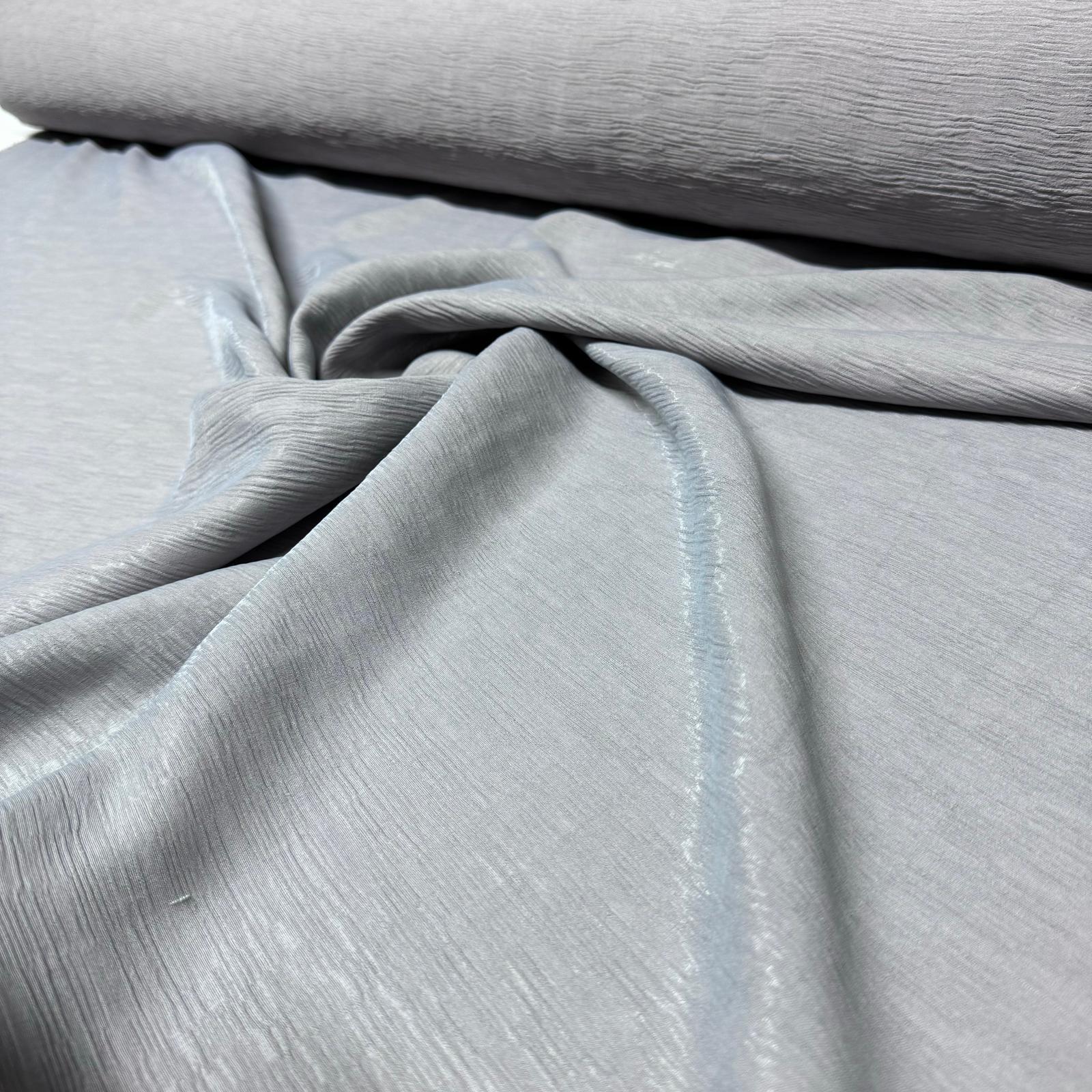 Parlak Krinkıl Kumaş Çift En Işıltılı Gri Renk