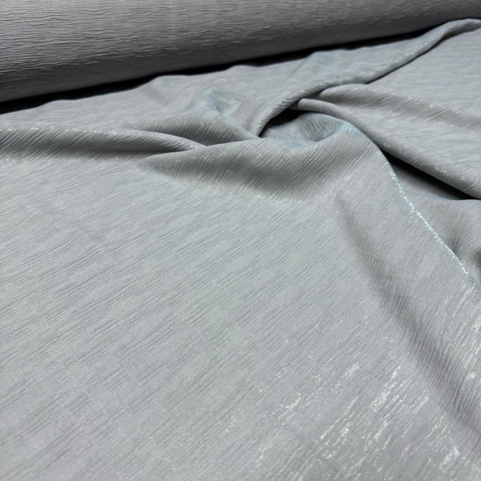 Parlak Krinkıl Kumaş Çift En Işıltılı Gri Renk
