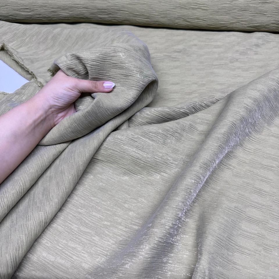 Parlak Krinkıl Kumaş Çift En Işıltılı Su Yeşili Renk