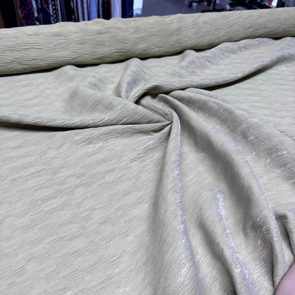 Parlak Krinkıl Kumaş Çift En Işıltılı Su Yeşili Renk