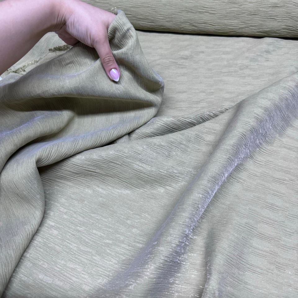 Parlak Krinkıl Kumaş Çift En Işıltılı Su Yeşili Renk