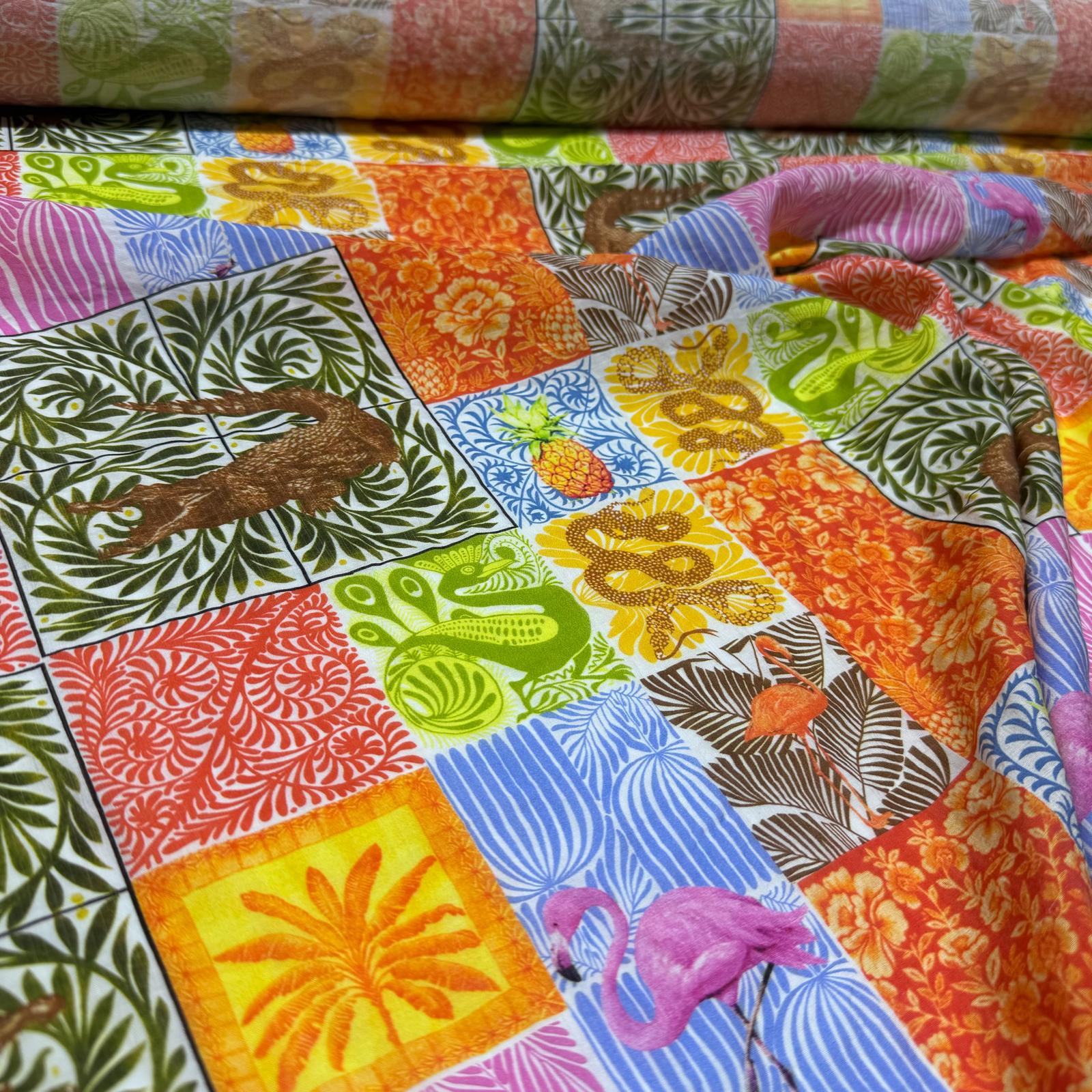 Ayrobin Kumaş Modal Çift En Desenli Çok Renkli