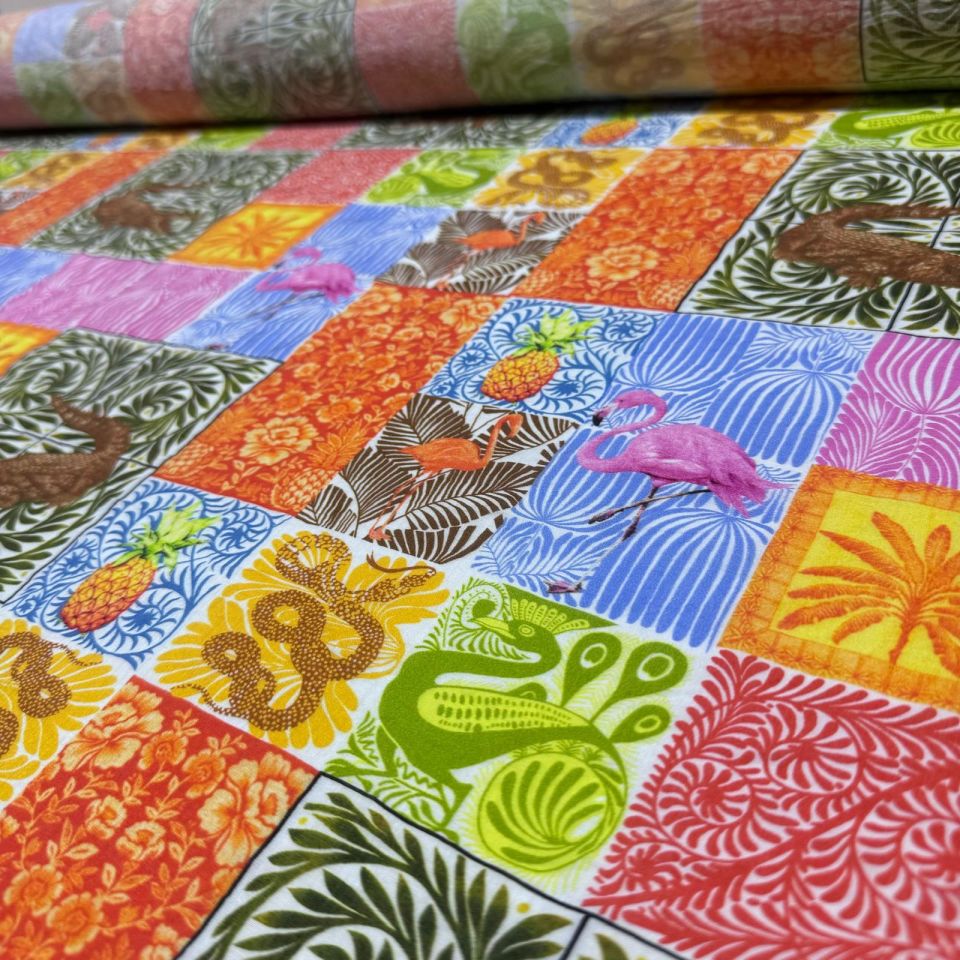 Ayrobin Kumaş Modal Çift En Desenli Çok Renkli