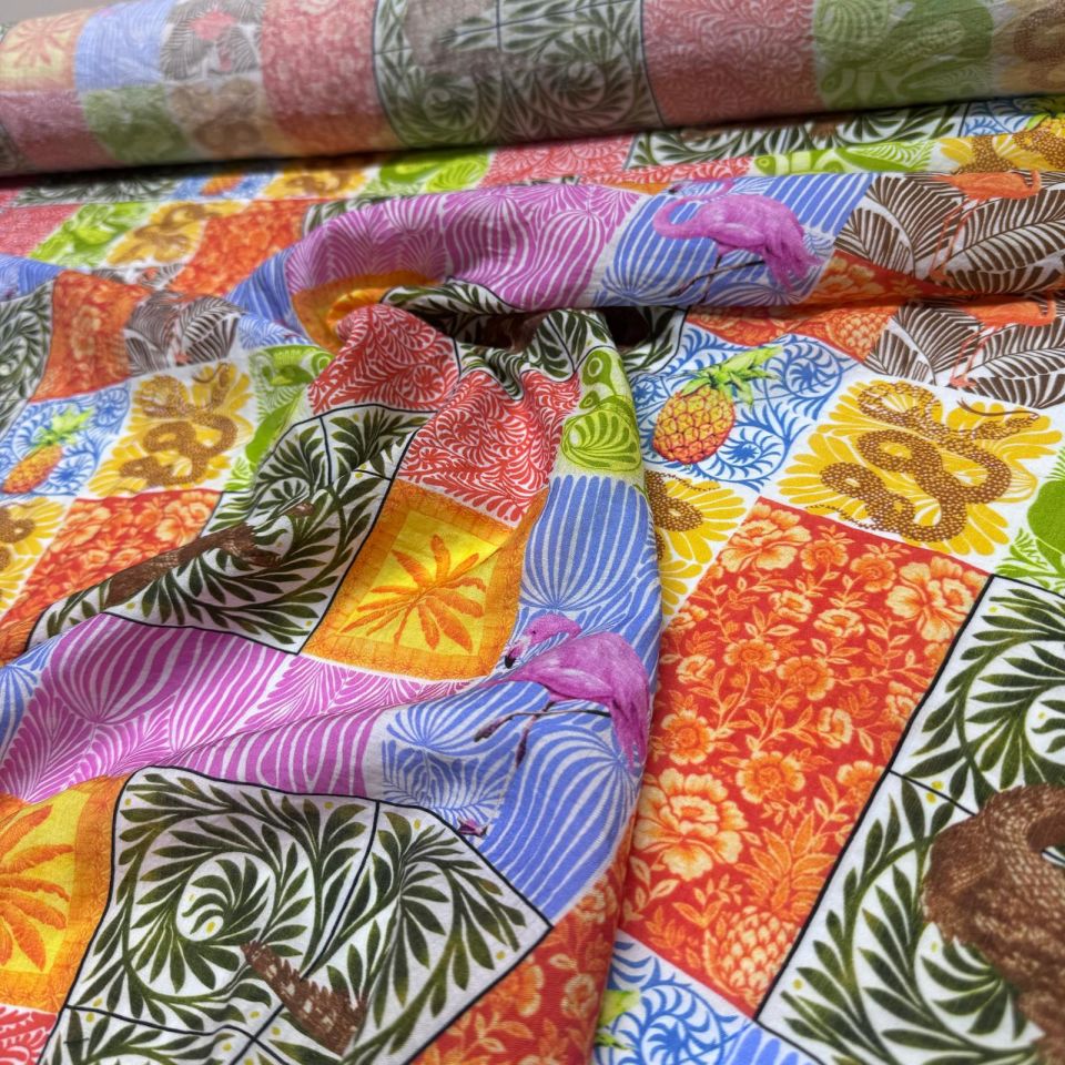 Ayrobin Kumaş Modal Çift En Desenli Çok Renkli