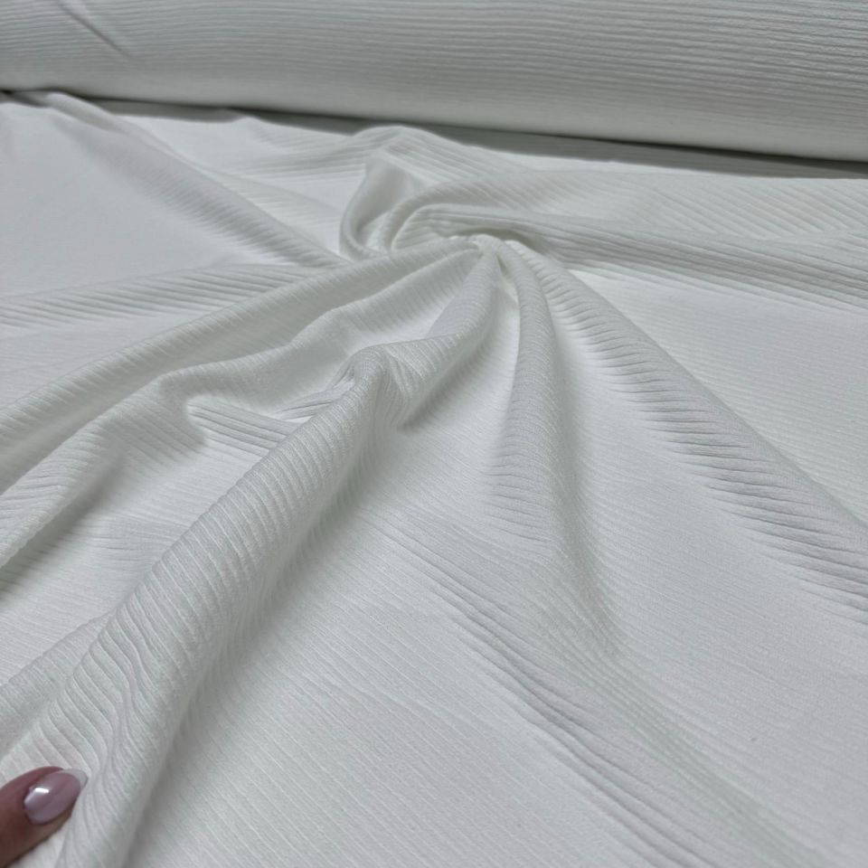 İtalyan Fitilli Kadife Kumaş Çift En Beyaz