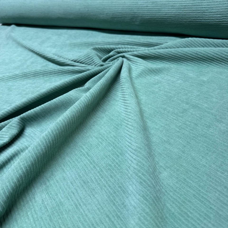 İtalyan Fitilli Kadife Kumaş Çift En Su Yeşili