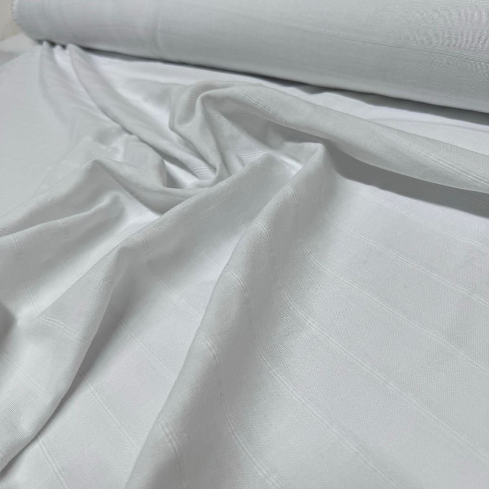 Double Müslin Çift Katlı Kar Beyaz Renk En 150 cm %100 Pamuk