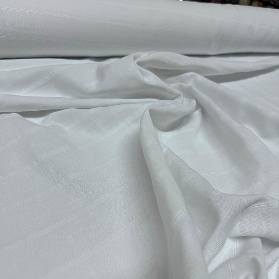 Double Müslin Çift Katlı Kar Beyaz Renk En 150 cm %100 Pamuk