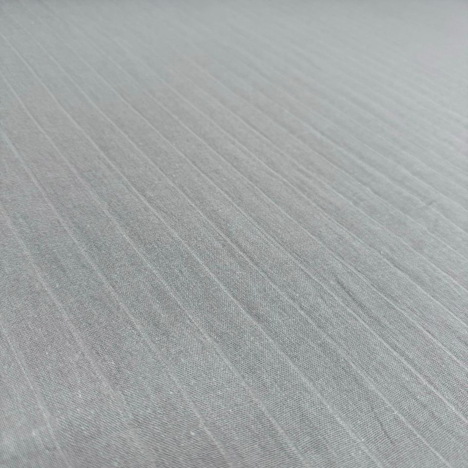 Çift Kat Müslin Kumaş Çift En Organik %100 Pamuk Haki Renk Boyuna Çizgili Desen